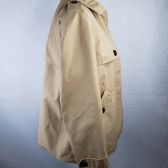 Zara Basics Outdoor Wear Womens Tan Lightweight Mid Length Button Up Jacket Sz M - Picture 13 of 14